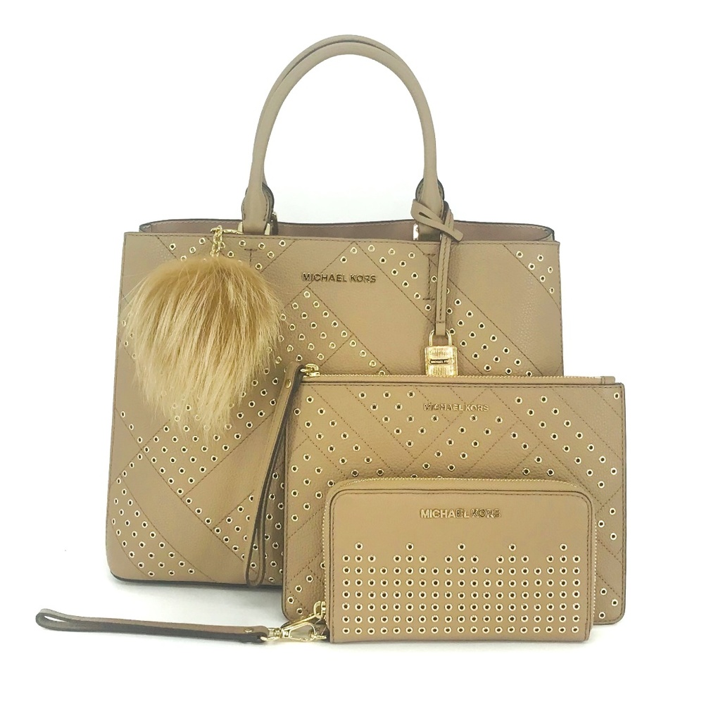 4PCS Michael Kors Adele Tote Wallet Clutch Charms